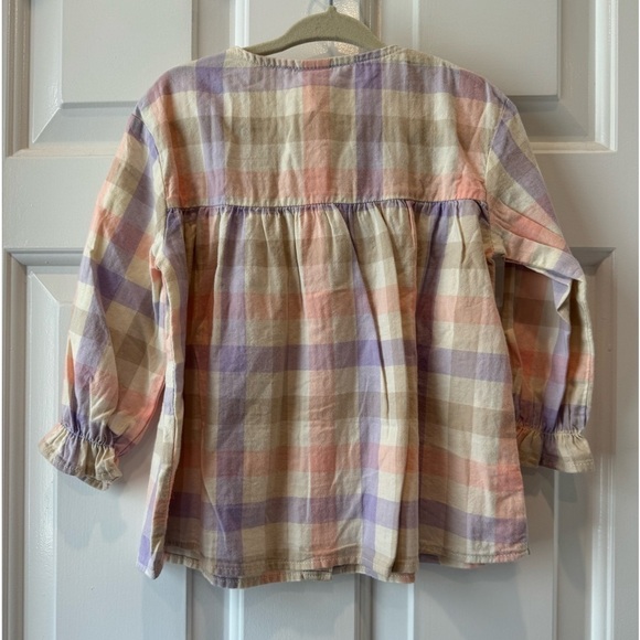 H&M plaid purple and pink baby girl tunic top size 12-18 months NWT - Picture 2 of 4